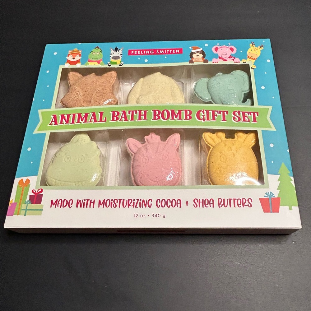 Animal Bath Bomb Gift Set 6pc Cocoa Shea Butter Kids NIB